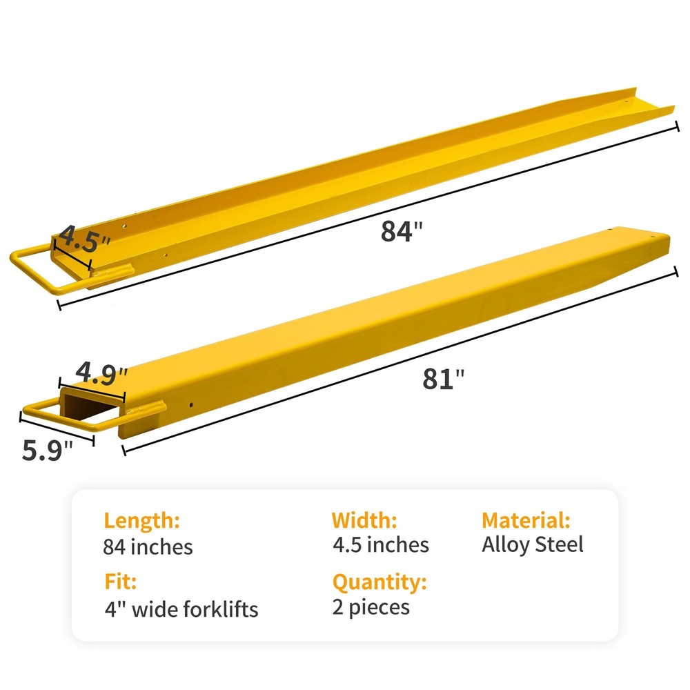 YINTATECH Pallet Forks Extensions, 84inch Length Forklift Extensions 4.5inch ...