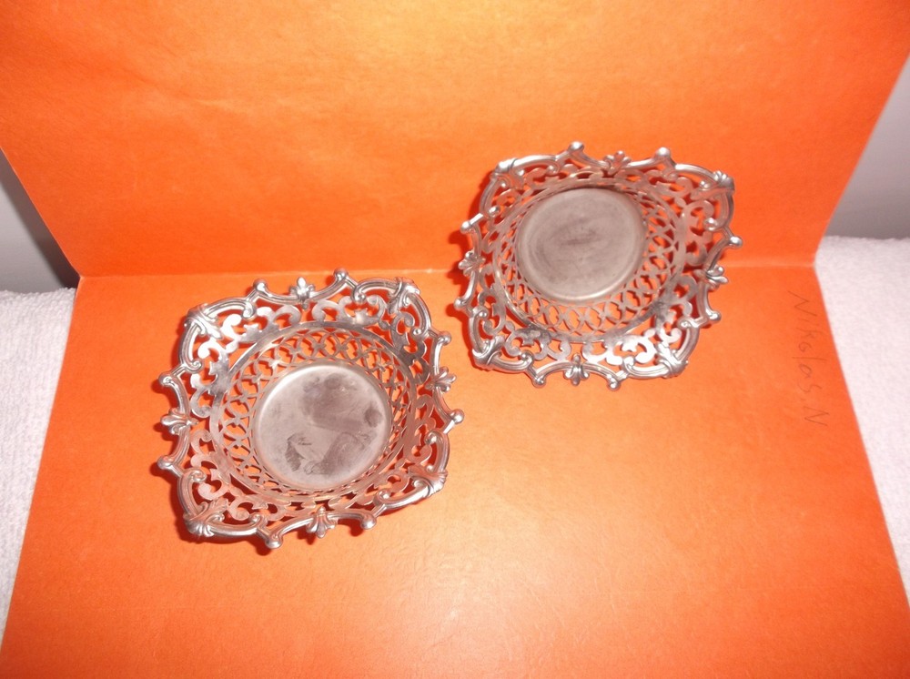 (2) W & C Silverplate Candy Dish?? 3 1/2" X 4" x 1 1/2" Deep