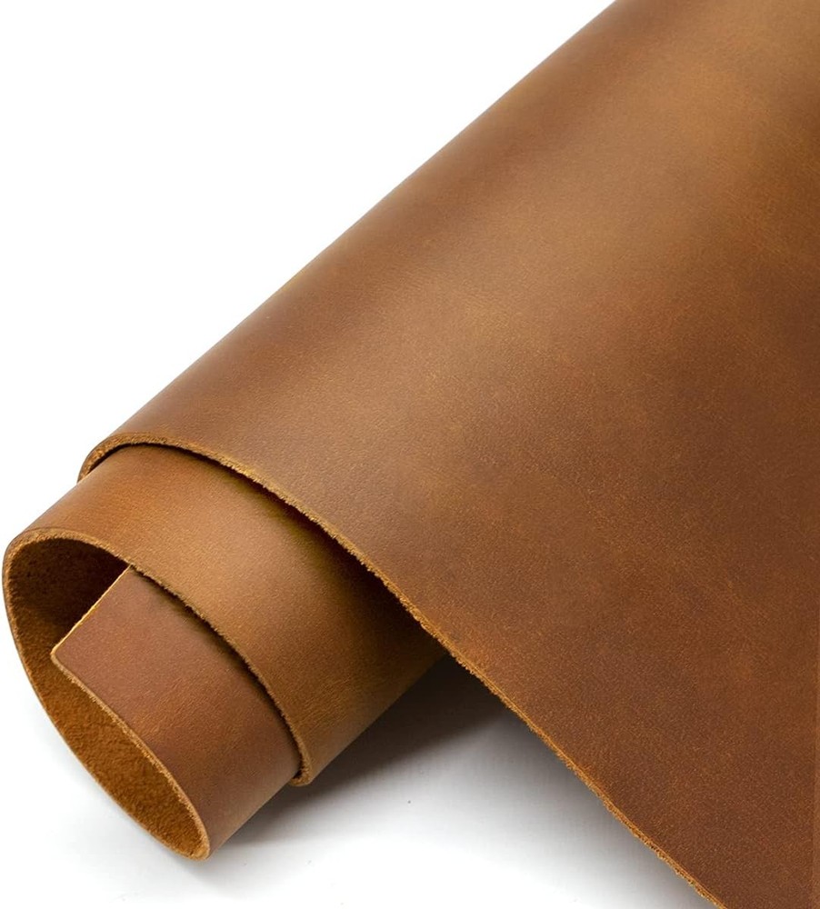 Thick Leather Sheets for Crafts Tooling Square 12x12, Bourbon Brown