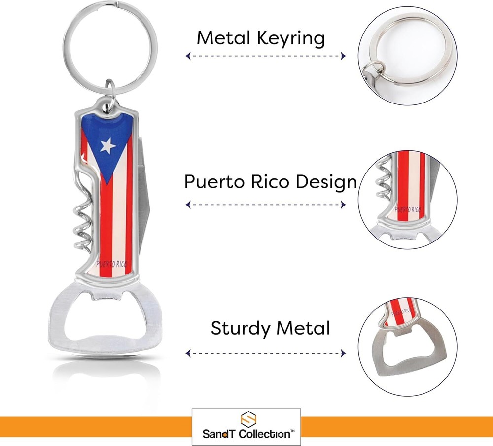 Multifunctional Bottle Opener Keychain Corkscrew Keychains Carribean Countries