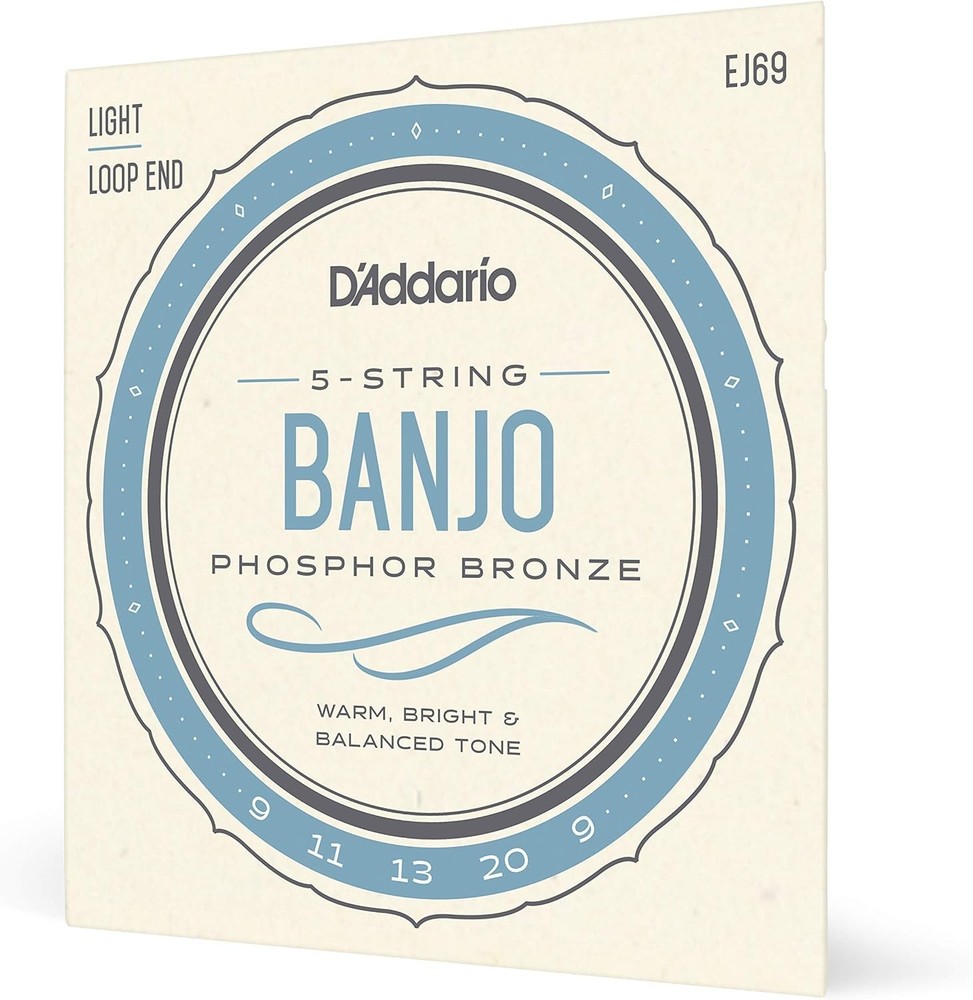 5-String Phosphor Bronze Banjo Strings - Light Gauge 9-20 for Authentic Tone
