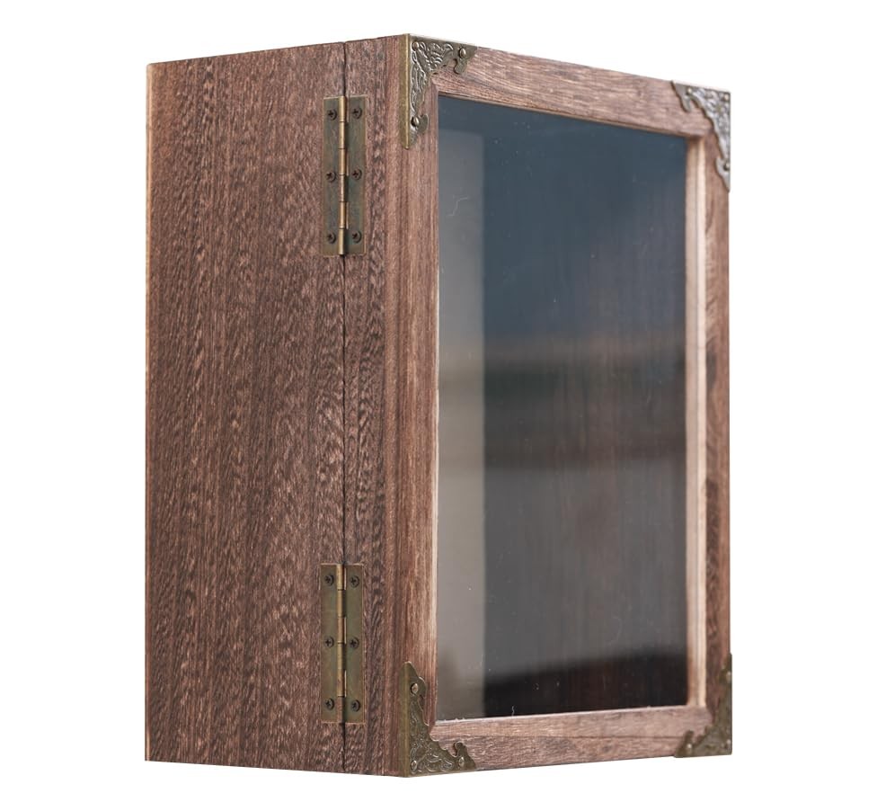 Deep Shadow Box Frame 8x10 with 4.7" Depth, Rustic in, Carbonized