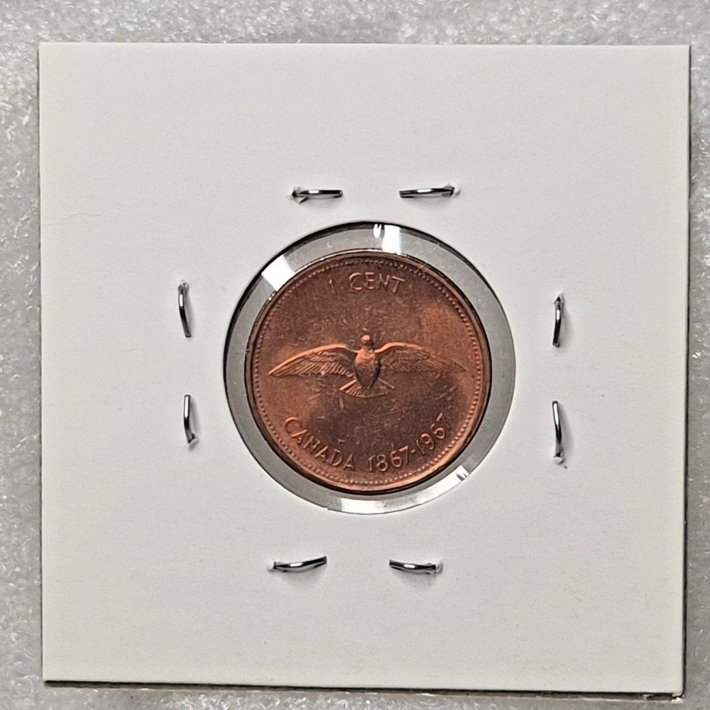 1967 Canadian Centennial 1¢ Copper; nice condition - #B176