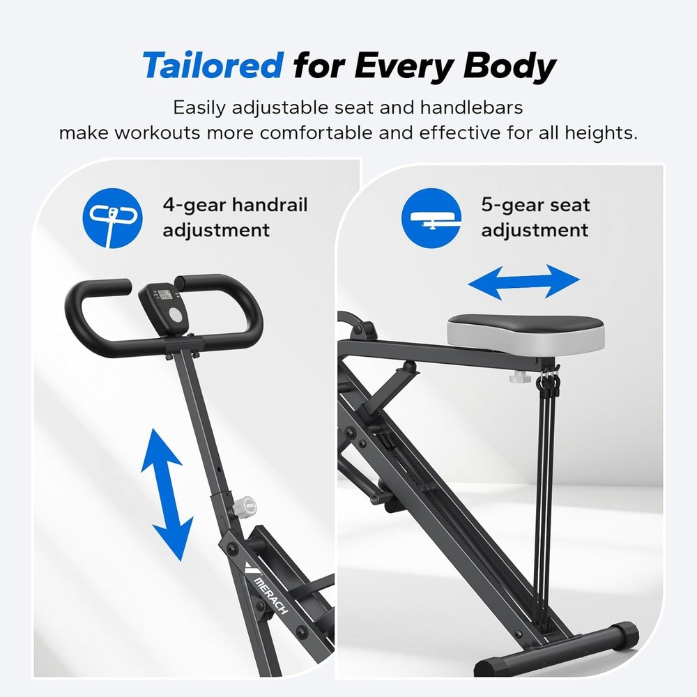 MERACH R07 2-in-1 Squat & Rowing Machine – Foldable Glute & Leg Trainer
