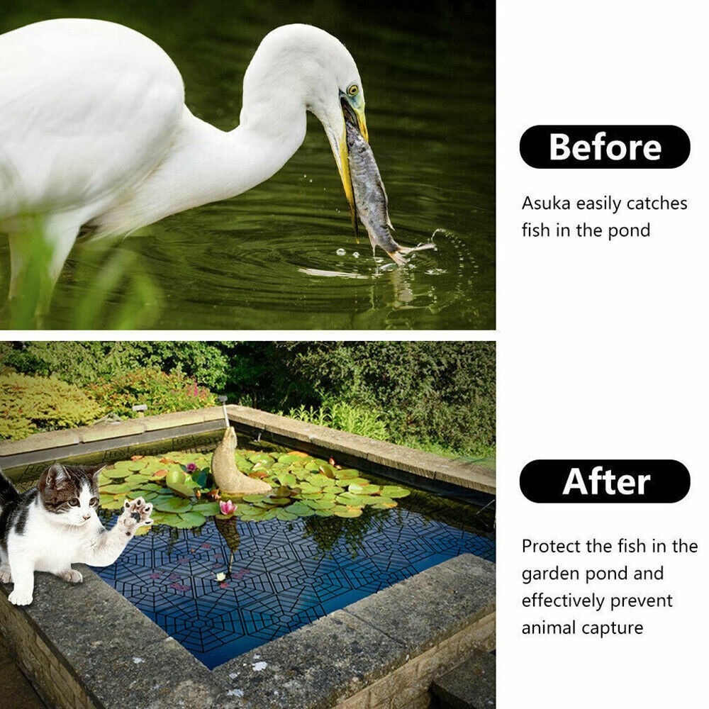 60pcs Pond Fish Guard Protector Plastic Floating Net Rings Protective Cover Tool