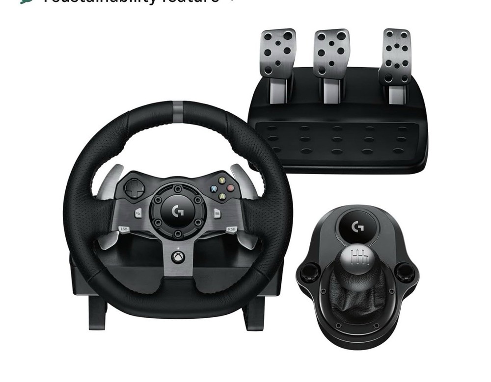 Logitech USB Wired Racing Steering Wheel, Pedals & Shifter Bundle
