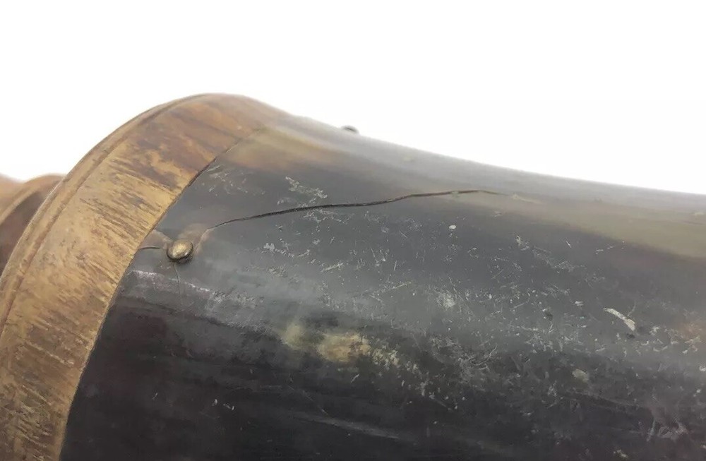 Vintage Black Powder Horn Flask Muzzle Loader For Rifles 1987-MX