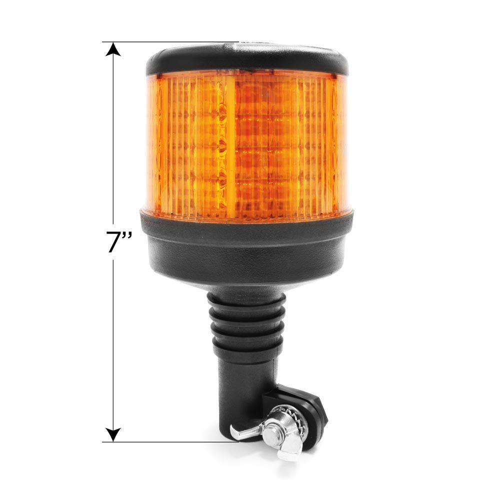DIN Pole Mount Amber LED Flashing Light Beacon With Multiple Flash Patterns