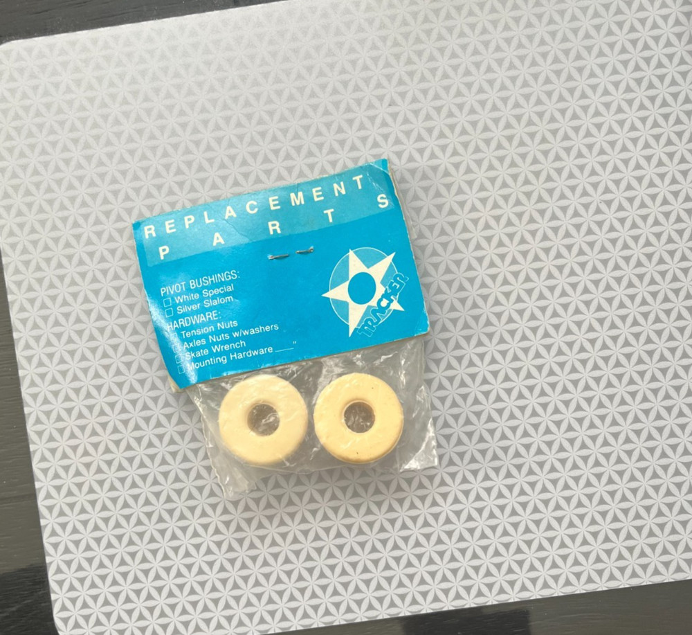 Tracker Hard Outer Rubber Bushing Grommets for Skateboard white NOS