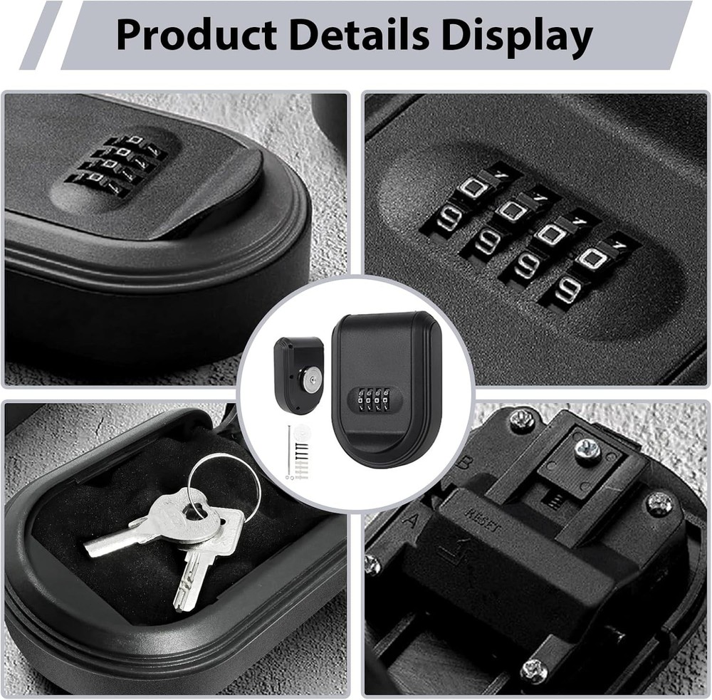Magnetic Key Box for under Car with Combination Lock - Waterproof Hide-A-Key Hol