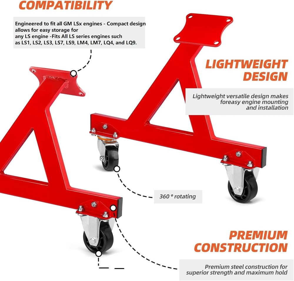 Lightweight Engine Cradle for All LS Series Engines with Tool Storage
