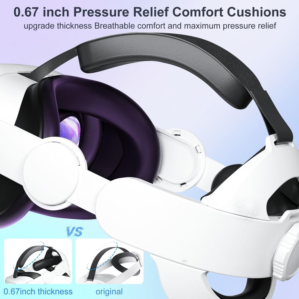 Head Strap for Meta Quest 3/Quest 3S-Comfortable Lightweight Adjustable Elite...