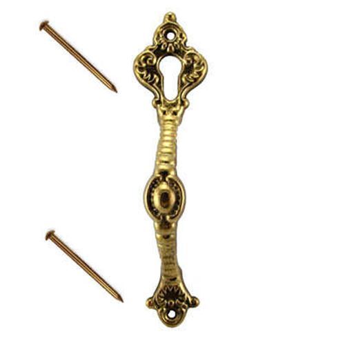 3-1/8" Front Mount Finger Pull with Keyhole Solid Brass