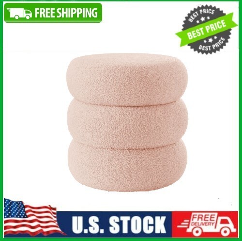 Mainstays Boucle Cloud Storage Ottoman, Blush