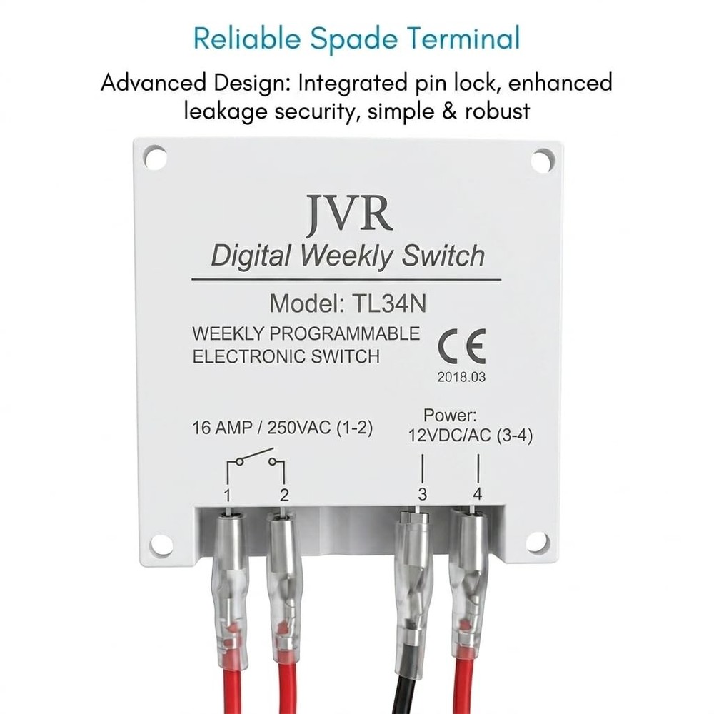 12V Timer Switch - Programmable, DC/AC/Solar Battery Powered | 12 Volt White
