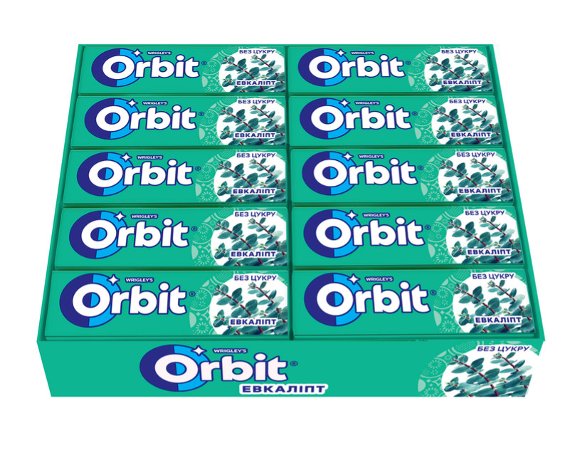 30 Pack Wrigley's Orbit Eucalyptus Sugar-Free Chewing Gum (300 pcs total)