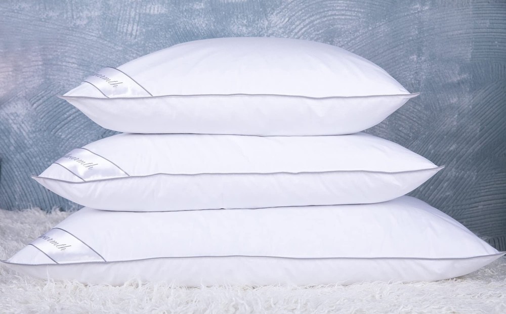 Goose Feather Down Bed Pillow for Sleeping 2 Pack,100% Cotton Cover Medium Fi...