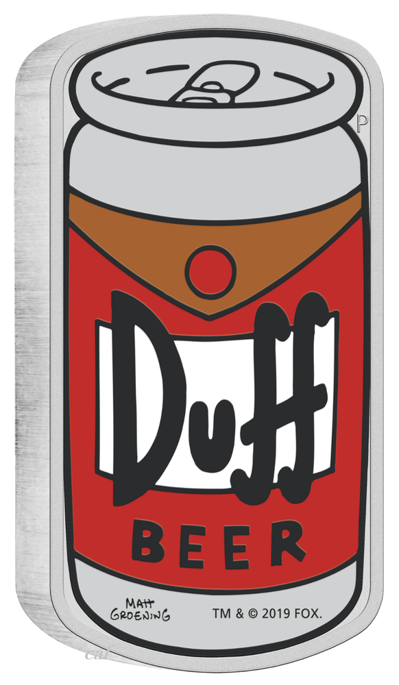 2019 The Simpson Simpsons Duff Beer Rectangular $1 1oz Silver COIN NGC PF 70