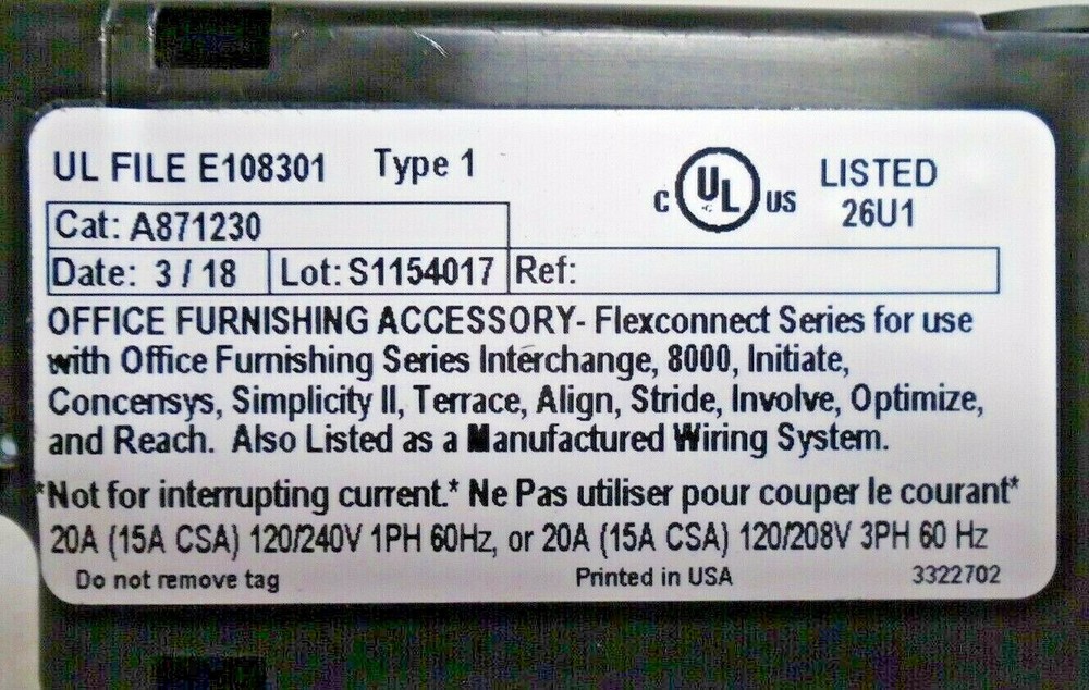 Used FlexConnect Series Pass Through Power Distribution Cable | A871230 - 32"