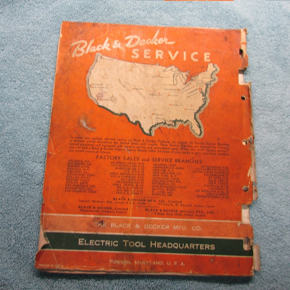 Black & Decker Tool Catalog 1943