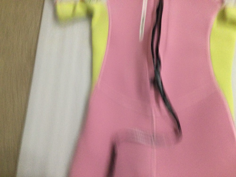 Kids Dark Lightning Wetsuit Pink and Yellow Leaf Pattern Size M
