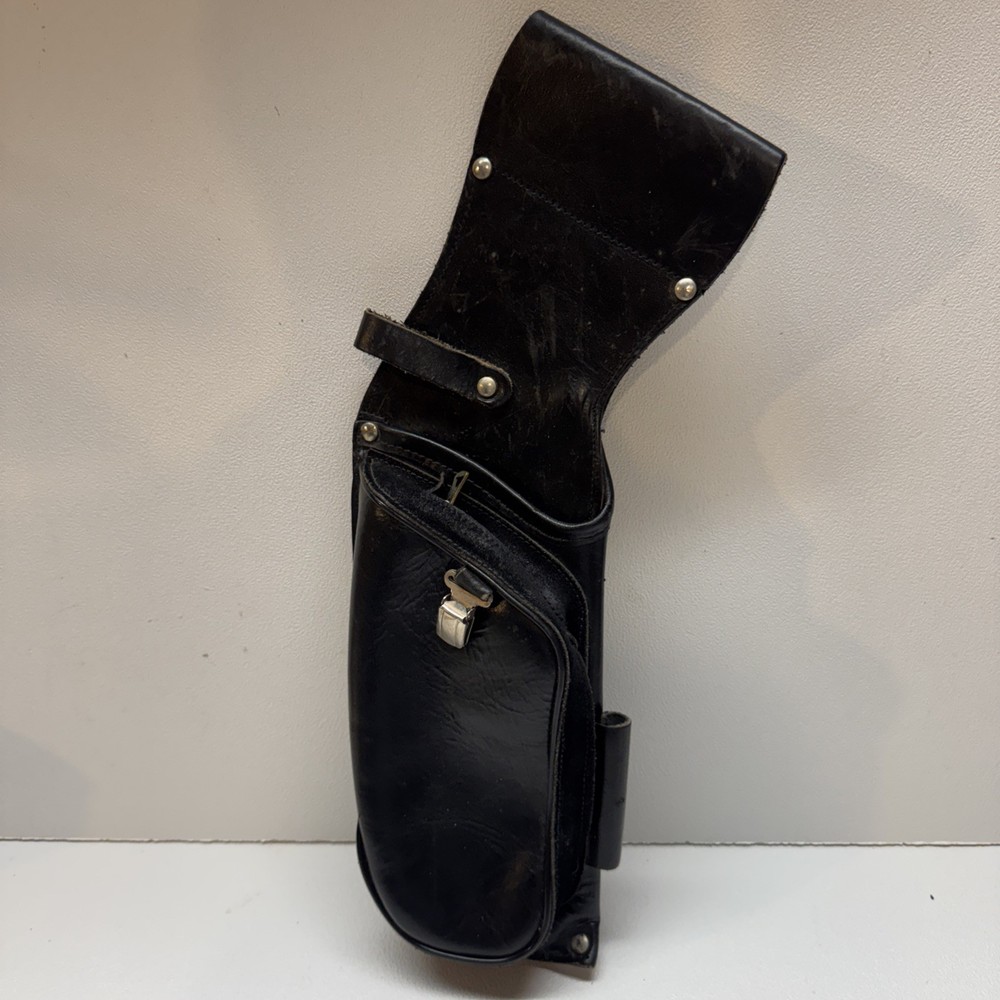 Vintage Black Leather Hip Belt Loop Archery  and Accessory Holder