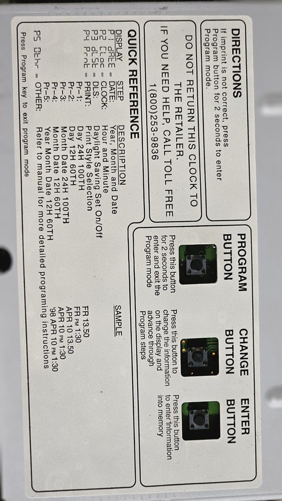 Amano TCX-11 Electronic Time Clock | Tested & Working | Includes Keys & Cards