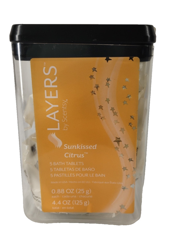 NEW Scentsy Layers Sunkissed Citrus Bath Tablets 5pc