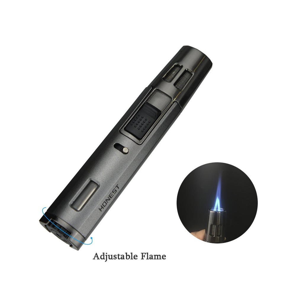 Refillable Butane Torch Lighter Adjustable Cigar Gas Lighter 2 Jet Flame Lighter