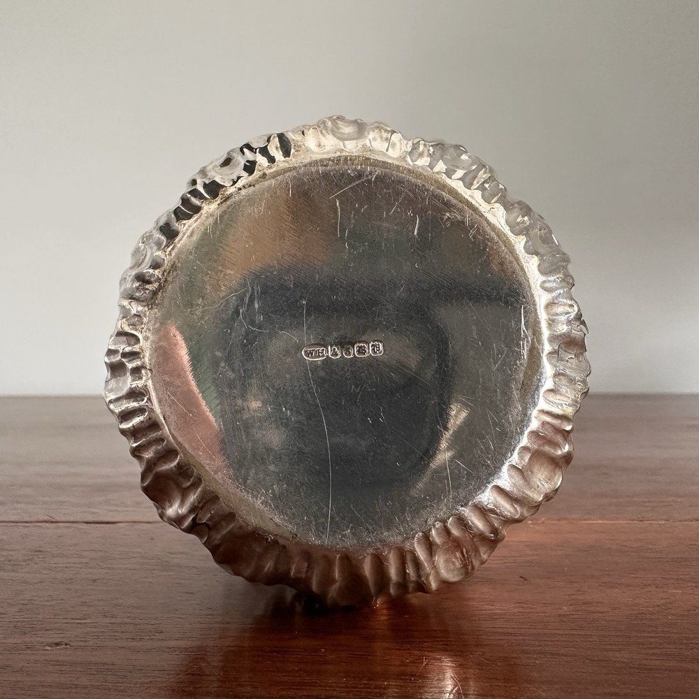 Antique Silver Plated Bark Effect Pot Bowl William Hutton & Son Victorian