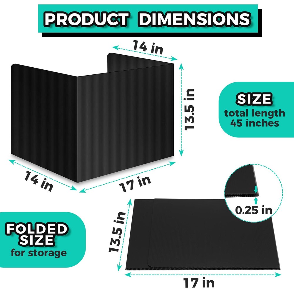 22-Pack Desk Dividers for Students - Durable & Waterproof Plastic Study Carre...