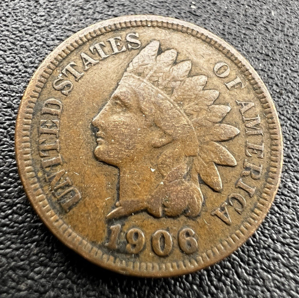 Indian Head One Cent Coin  1906 Fine+