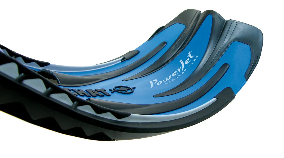 BEUCHAT POWER JET FINS WITH SPRING STRAPS - REGULAR OR POWER FLEX - BLUE