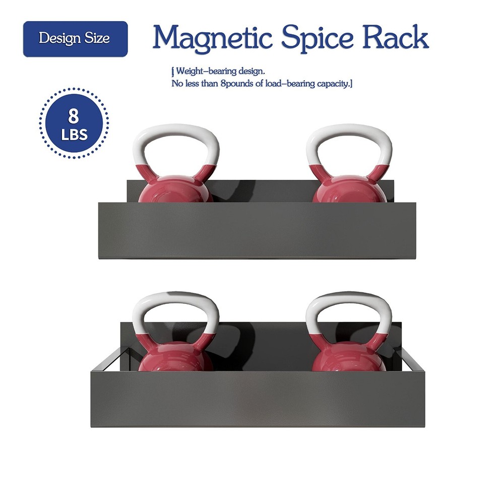 Magnetic Spice Rack for Refrigerator 2 Pack Magnetic Shelf for Fridge