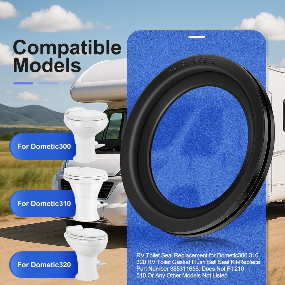 2 Pack RV Toilet Seal Replacement for Dometic 300, 310, 320 Series, Toilets S...