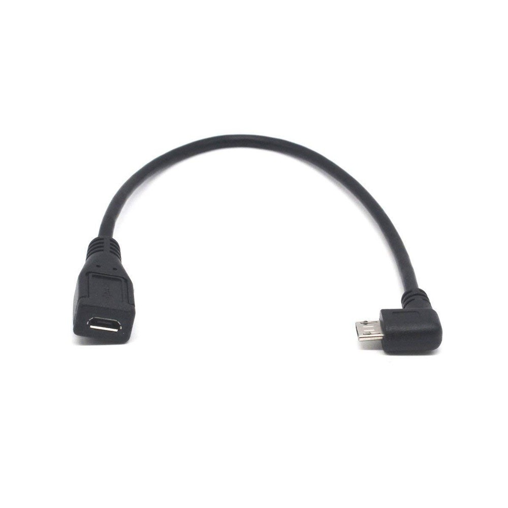 Micro USB Left Angle,Micro Extension Cable, 90 Degree 10 inches, Black