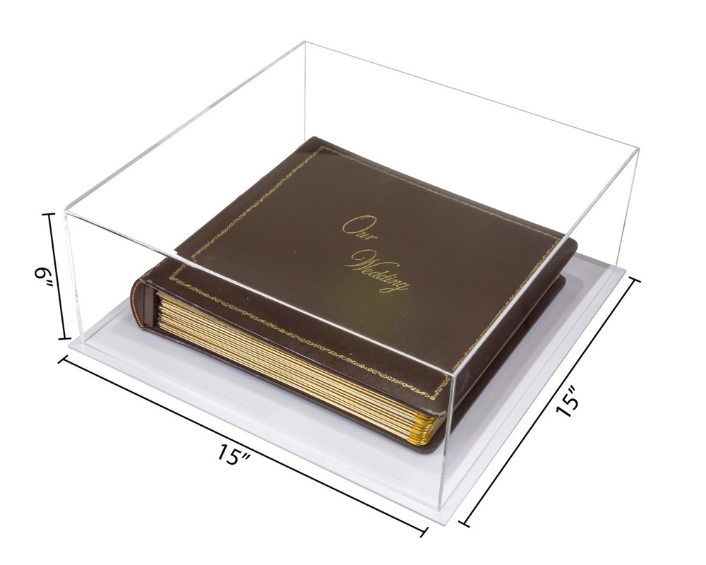 Clear Acrylic Book Display Case with White Base (A030A)