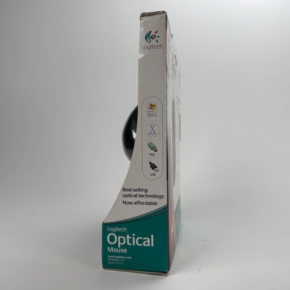 Logitech Optical 3 Button Mouse PC Mac 931145-0403 Vintage Computing NOS