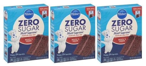 Pillsbury Zero Sugar Moist Supreme Devil's Food Cake Mix 3 Pack