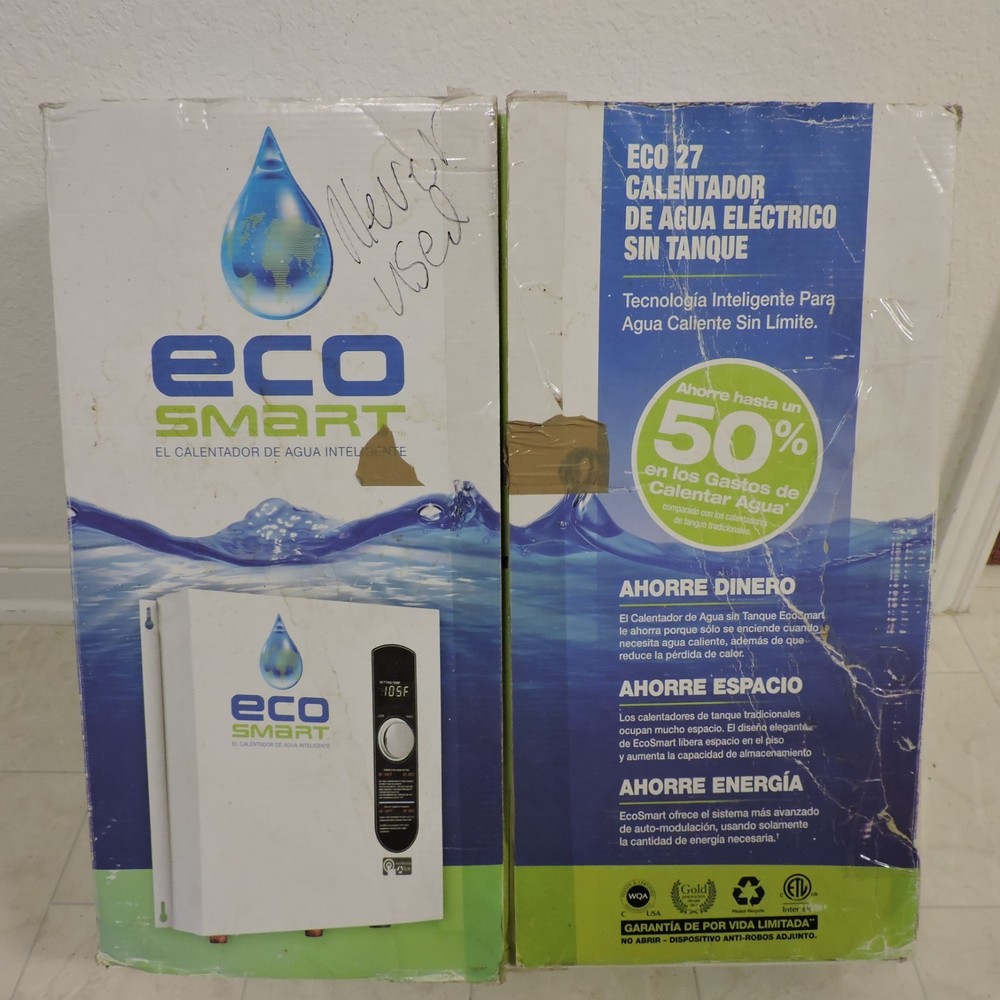EcoSmart ECO 27 Electric Tankless Water Heater, 27 KW at 240 Volts, 112.5 Amps
