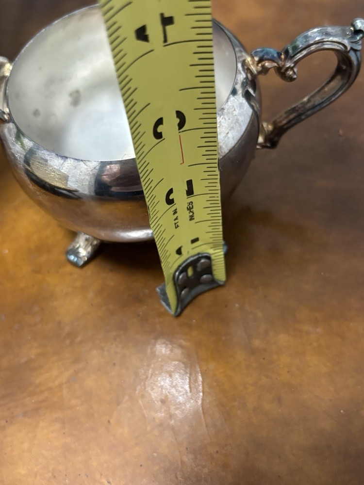 Vintage Silver Plated Victorian Footed Creamer