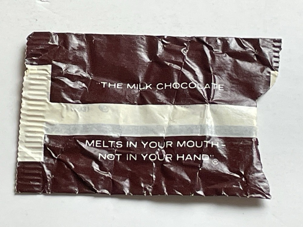 1970’s M&M’s Fun Size Candy Bar Wrapper Chocolate