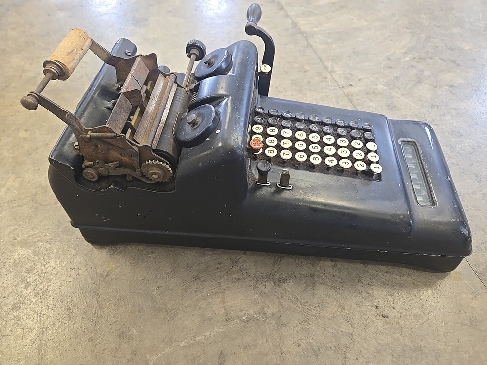 Antique Burroughs Adding Machine Black Untested