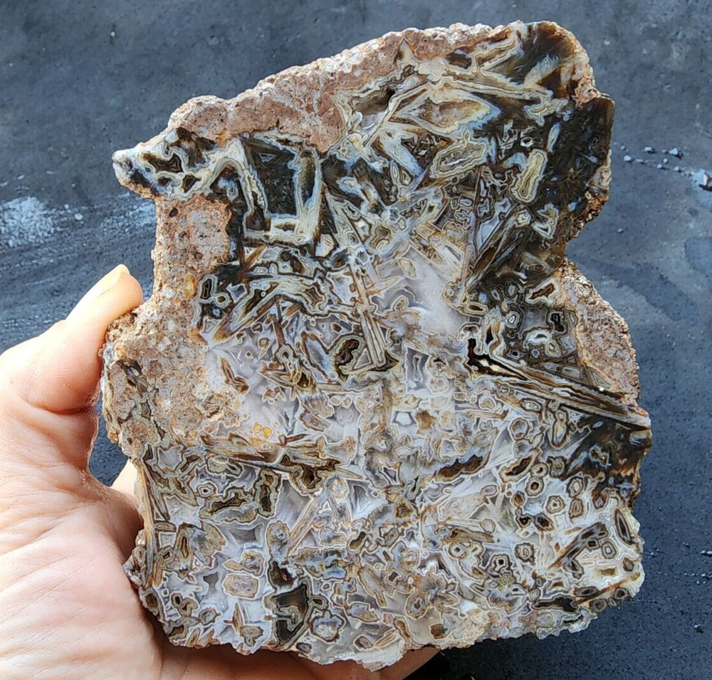 34.03 oz (965 gr) Agate Slab, Pseudomorph Agate, Lapidary Slabs, Agate Rough