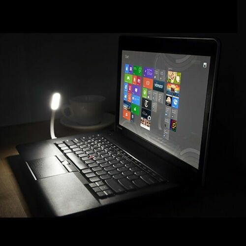 2x USB LED Lamp Light Laptop Computer Desktop Bright White Study Flexible Black