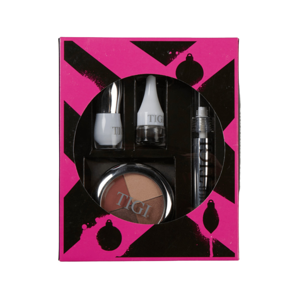 TIGI Total Knockout Eyeshadow, Eyeliner, Lipstick & Lipgloss Set