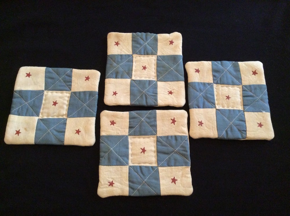 Coasters - Set of 4 - Handmade Quilted