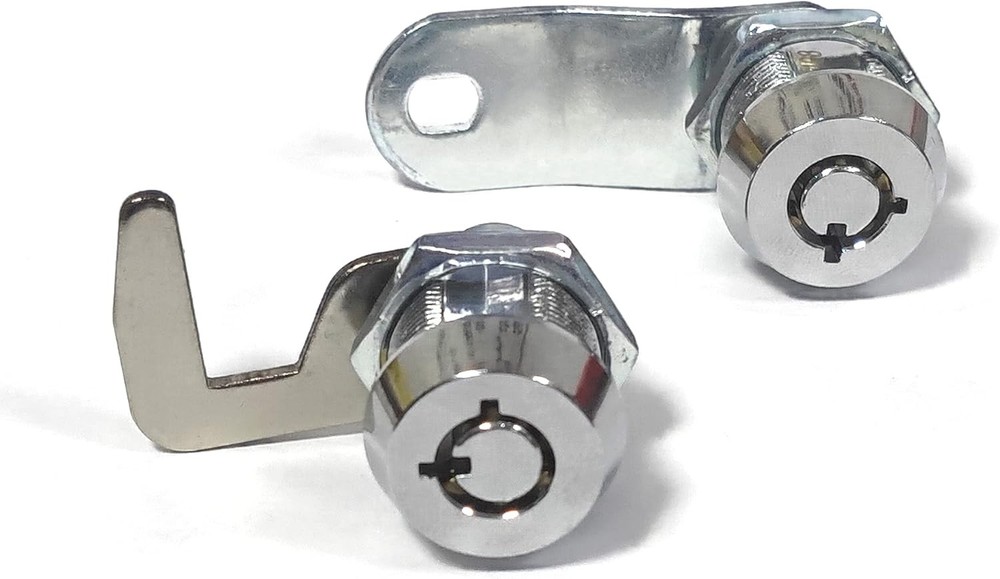 2 Pack Toolbox Lock 5/8" Tubular Cam Replacement Hook Keyed Chrome