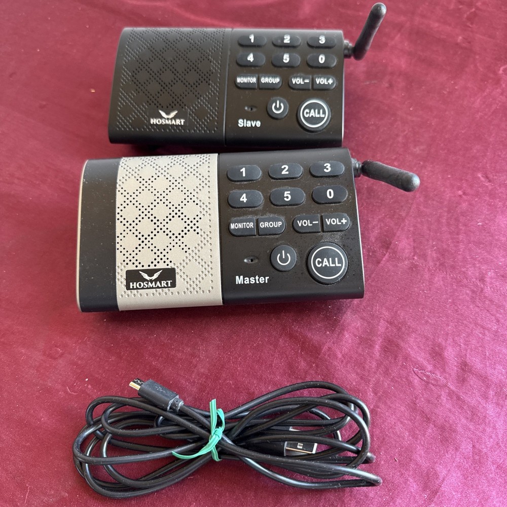 2x Hosmart HY-616S Full Duplex Digital Wireless Intercom System Two Way