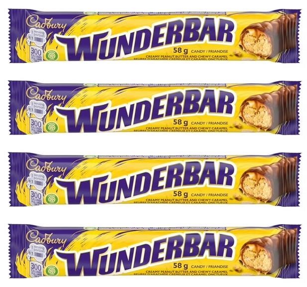 Cadbury Wunderbar Chocolate Candy Bar, 58g (4 Pack)